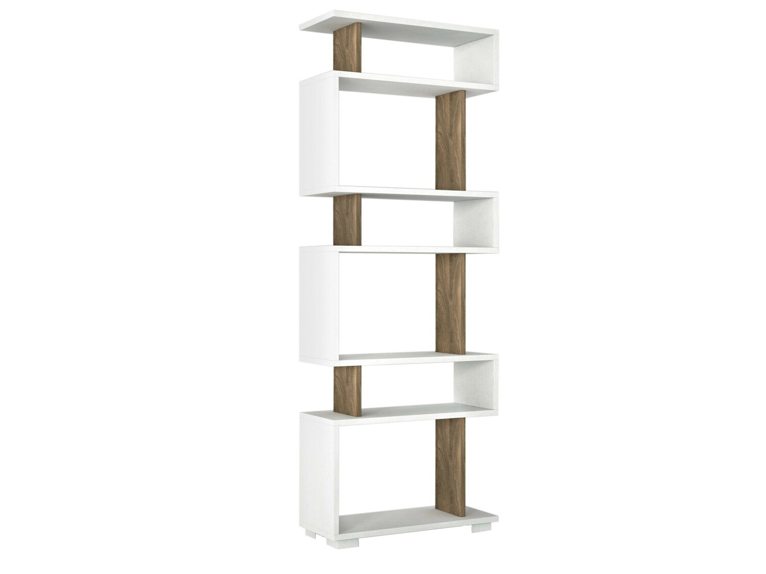 Könyvespolc Kailua 373 (Fehér + Dió)