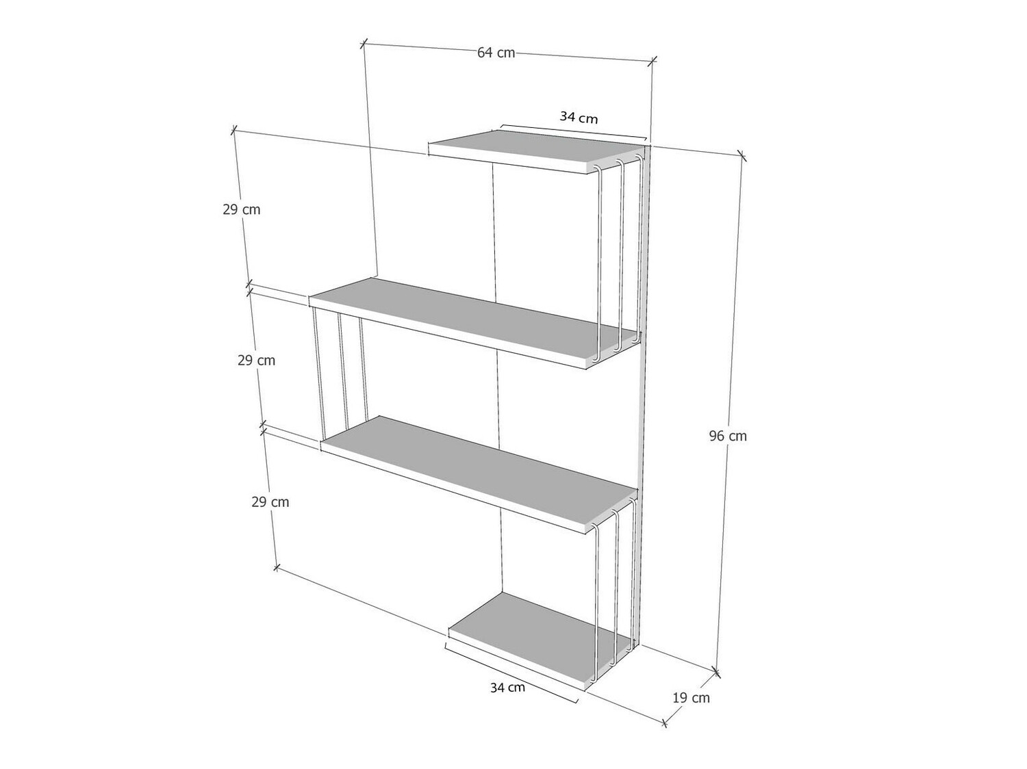 Fali polc Kailua 406 (Barna + Fehér)