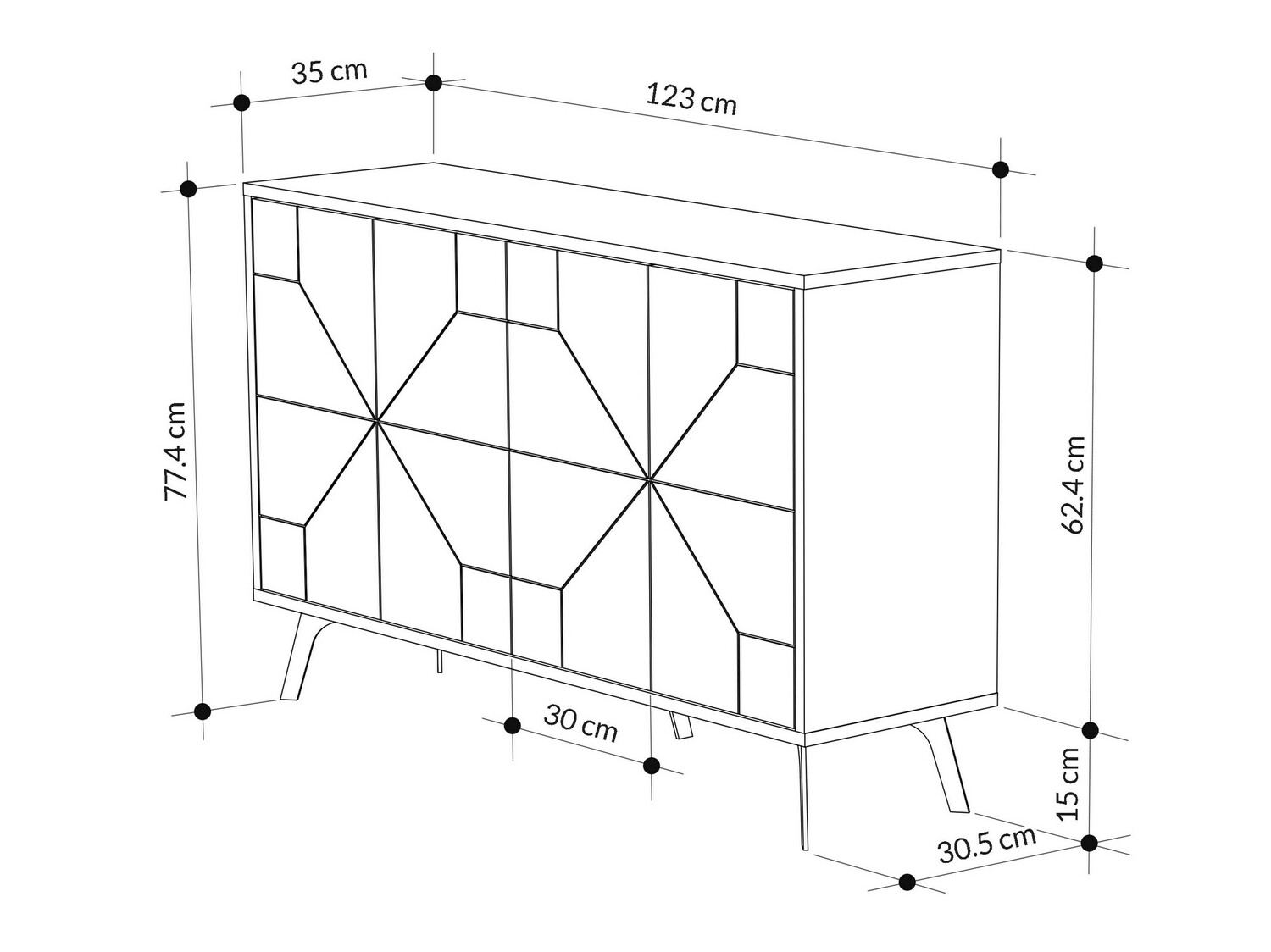 Szekrény Kailua 416 (Fekete márvány)
