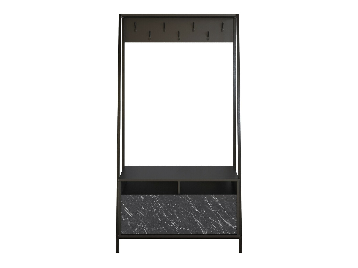 Előszoba garnitúra Kailua 462 (Fekete + Fekete márvány)