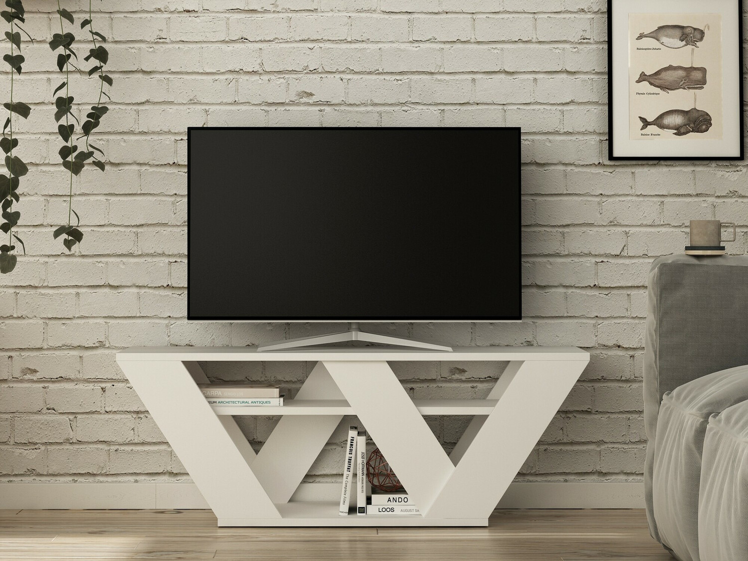 TV-állvány Kailua 457 (Fehér)