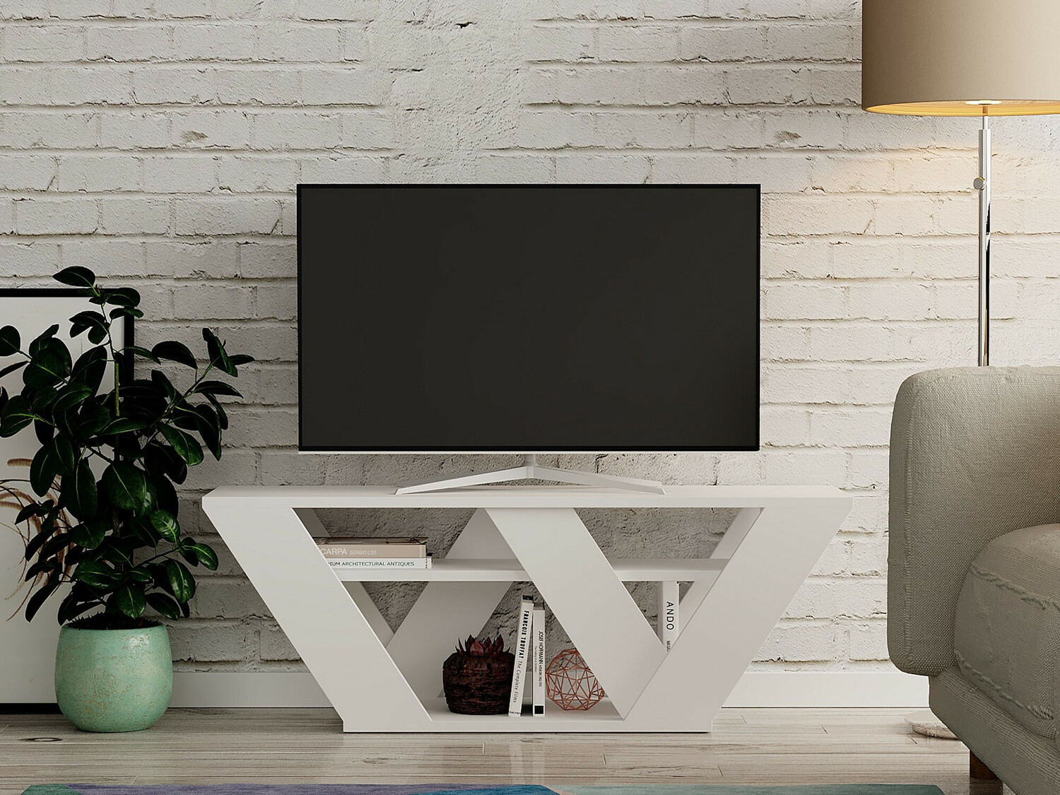 TV-állvány Kailua 457 (Fehér)