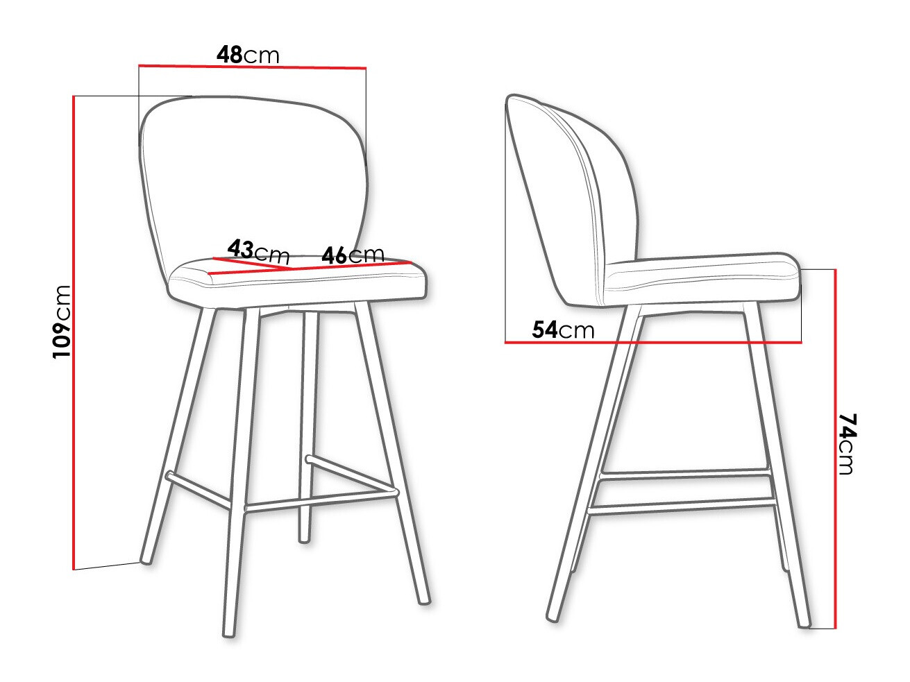 Bárszék Jackson 101 (Fekete + Magic Velvet 2209)