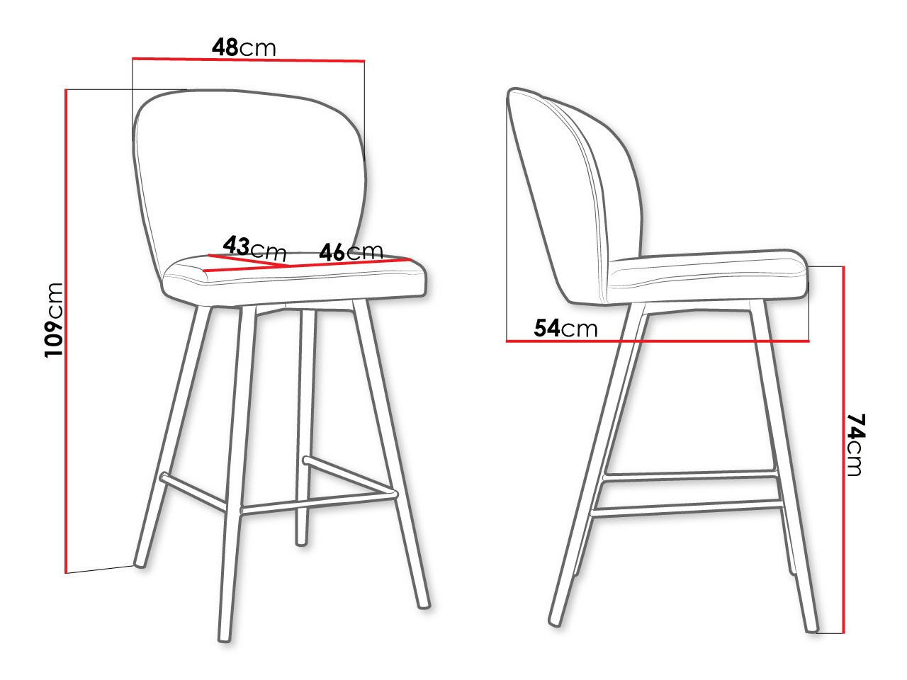 Bárszék Jackson 101 (Fekete + Magic Velvet 2217)