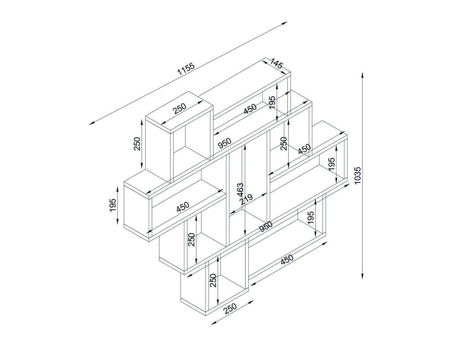 Fali polc Kailua 474