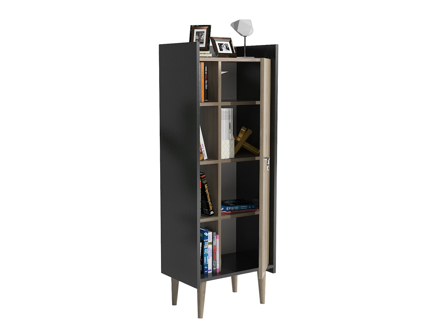 Könyvespolc Kailua 470 (Dió + Antracit)