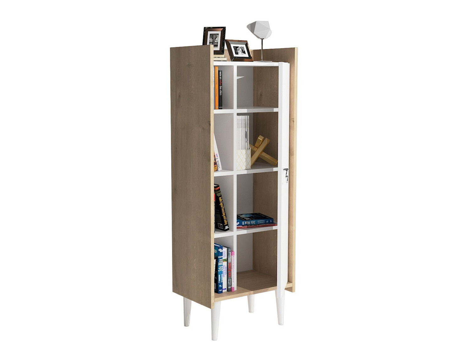 Könyvespolc Kailua 470 (Tölgy + Fehér)