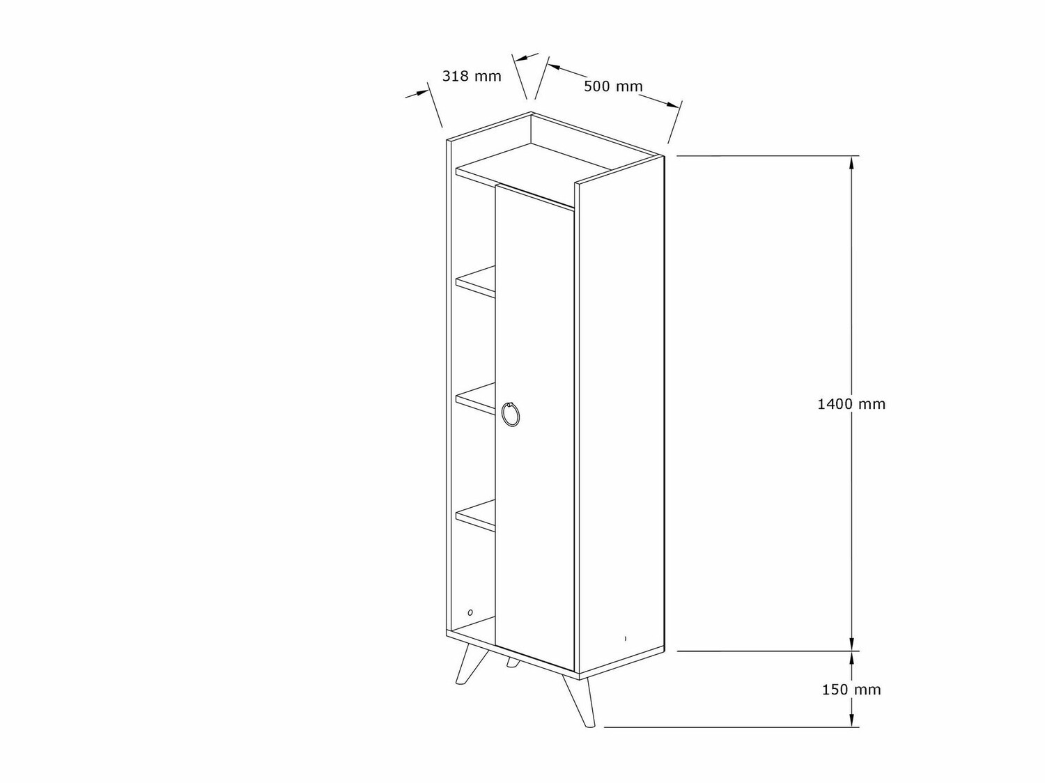 Álló fürdőszoba szekrény Kailua 2069