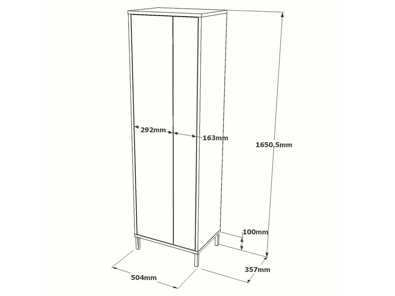 Álló fürdőszoba szekrény Kailua 2071 (Fehér + Dió)