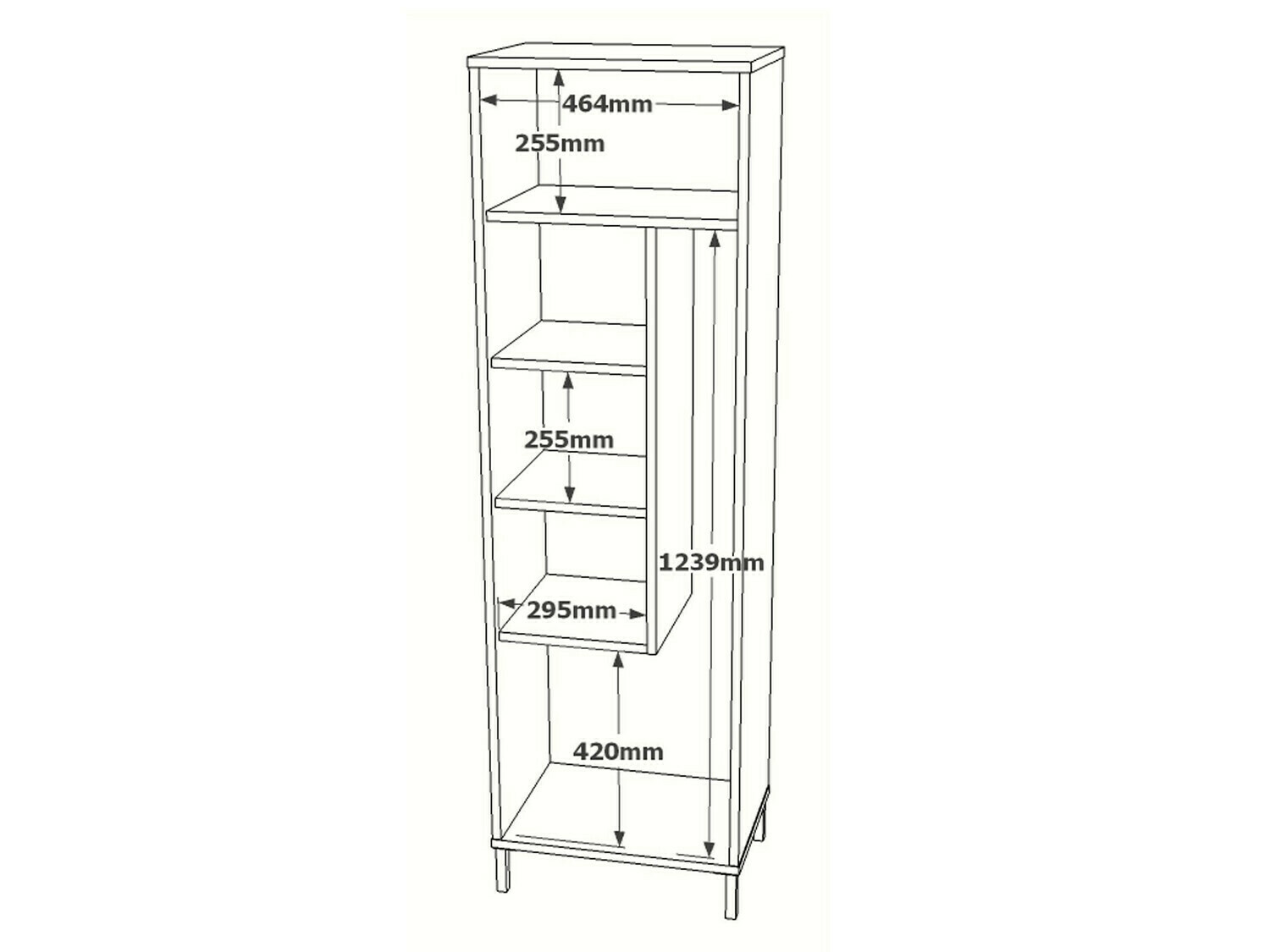 Álló fürdőszoba szekrény Kailua 2071 (Fehér + Dió)