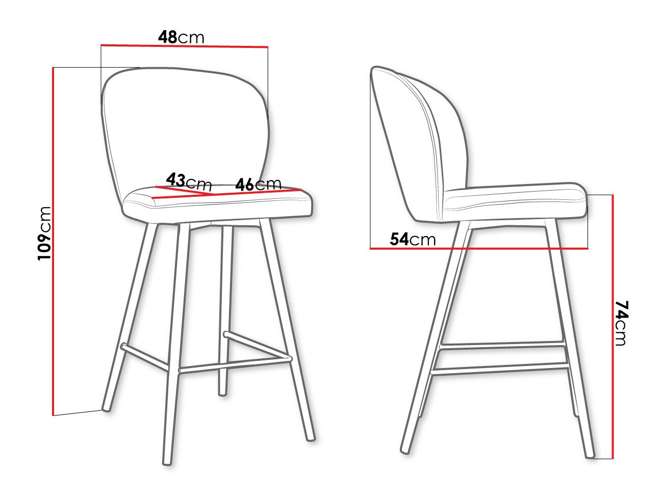 Bárszék Jackson 101 (Fekete + Magic Velvet 2240)