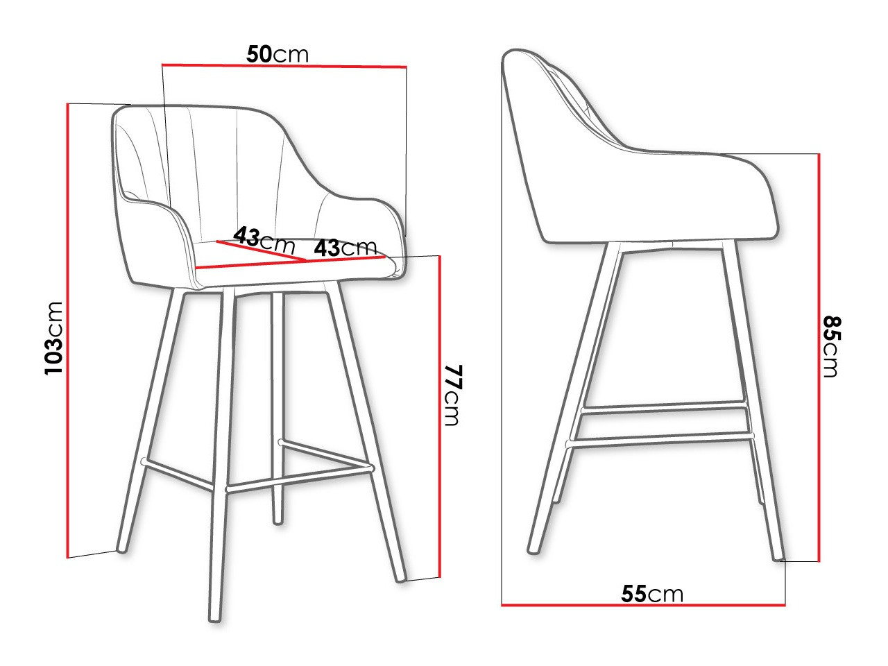 Bárszék Jackson 102 (Fekete + Magic Velvet 2209)