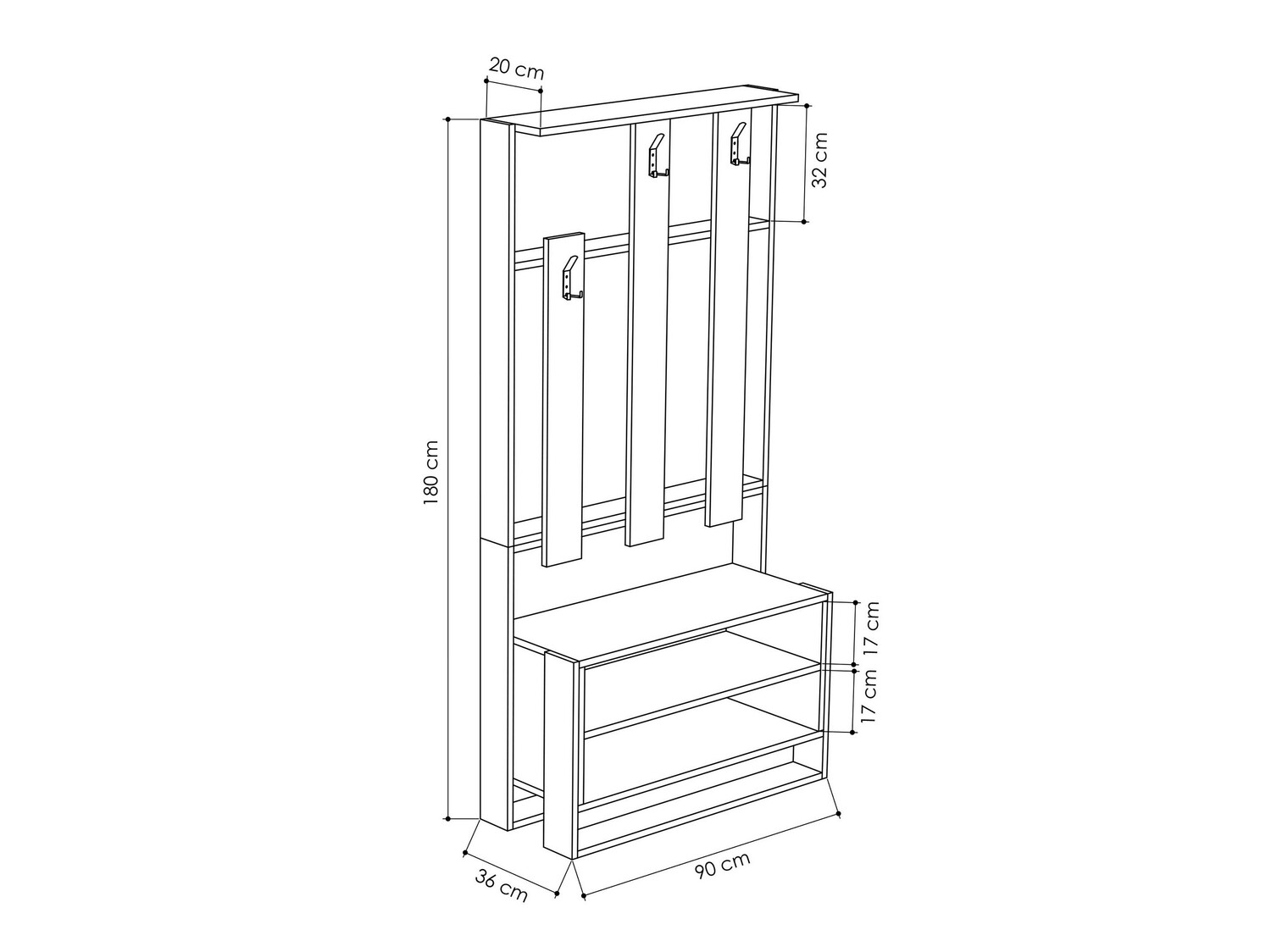 Előszoba garnitúra Kailua 537 (Fehér + Tölgy)