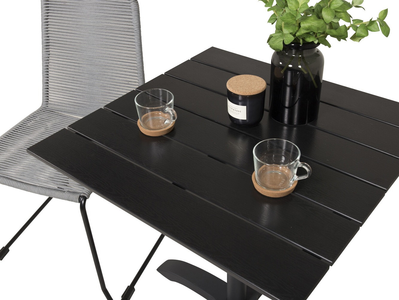 Erkélybútor-készlet Dallas 2184 (Szürke + Fekete)