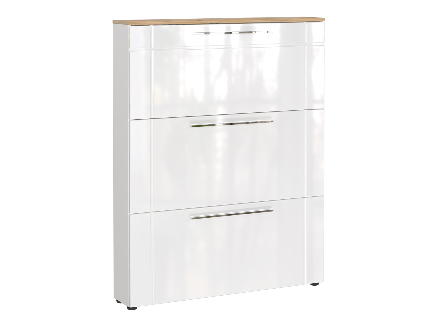 Cipőtároló Sacramento 404 (Fényes fehér + Navarra tölgy)