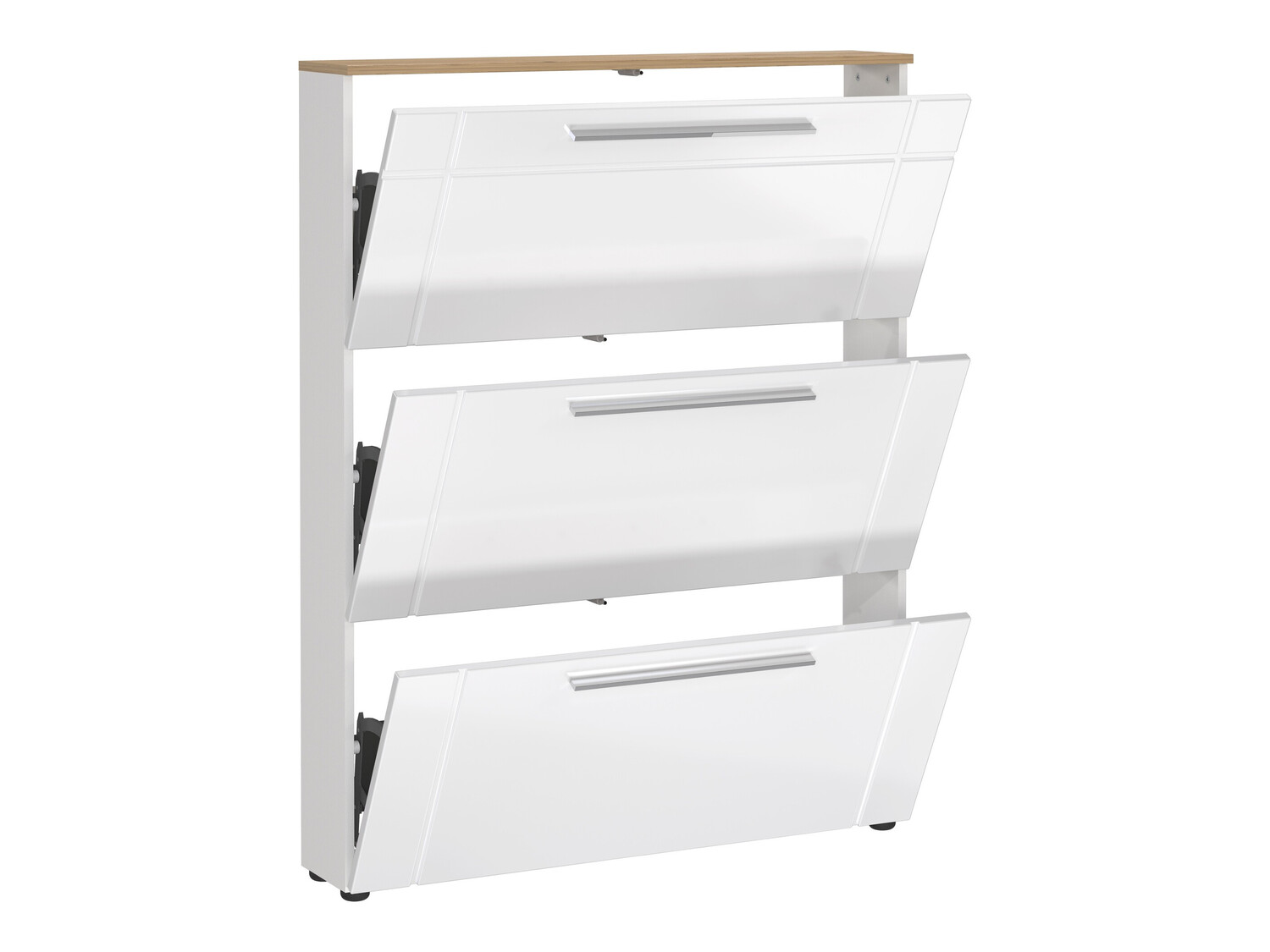 Cipőtároló Sacramento 404 (Fényes fehér + Navarra tölgy)