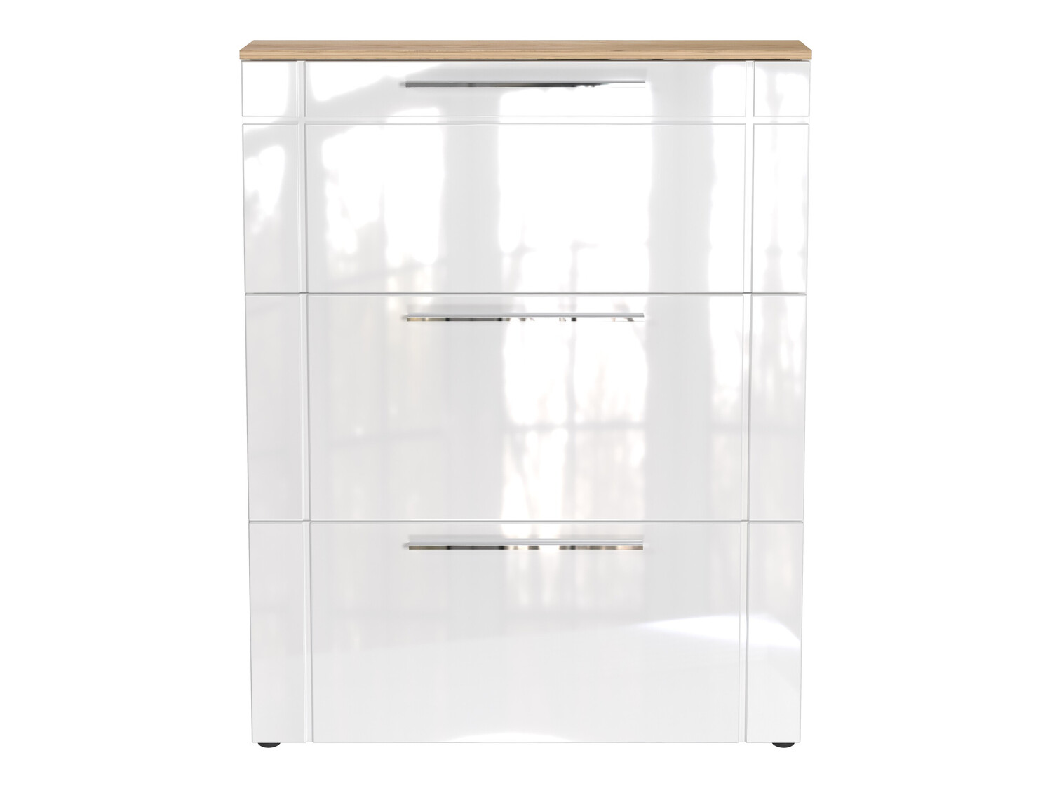 Cipőtároló Sacramento 404 (Fényes fehér + Navarra tölgy)