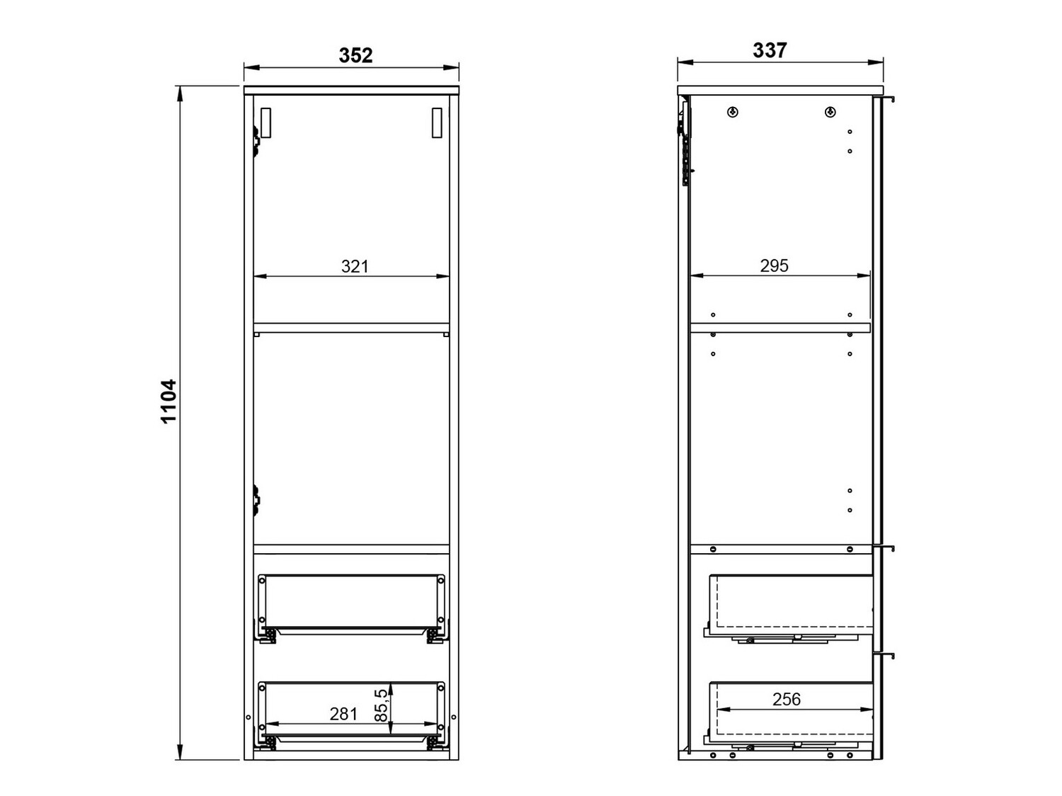 Fali fürdőszoba szekrény Catvera 102