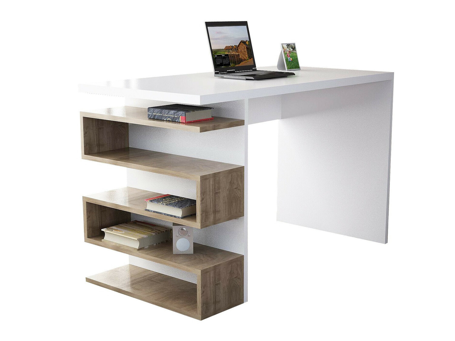 Íróasztal Kailua 586 (Fehér + Dió)