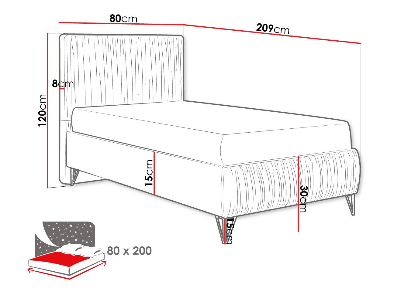 Ágy Logan 112 (Amor Velvet 4304)