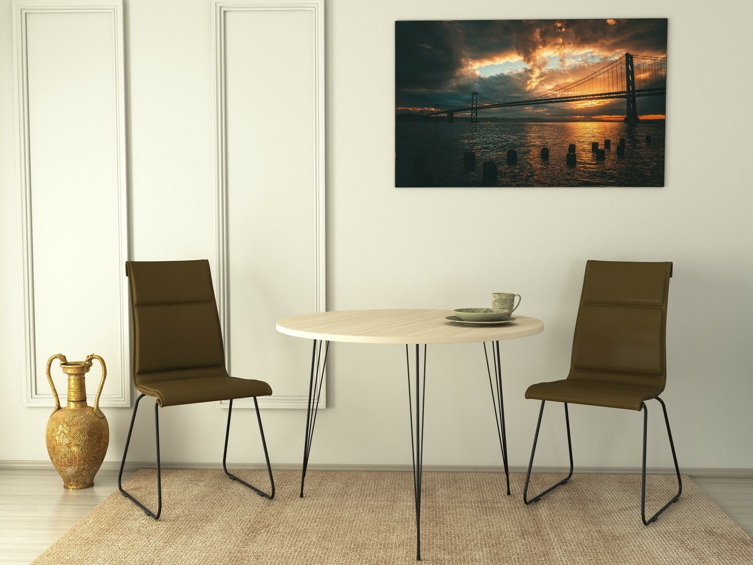 Asztal Kailua 597 (Tölgy + Fekete)