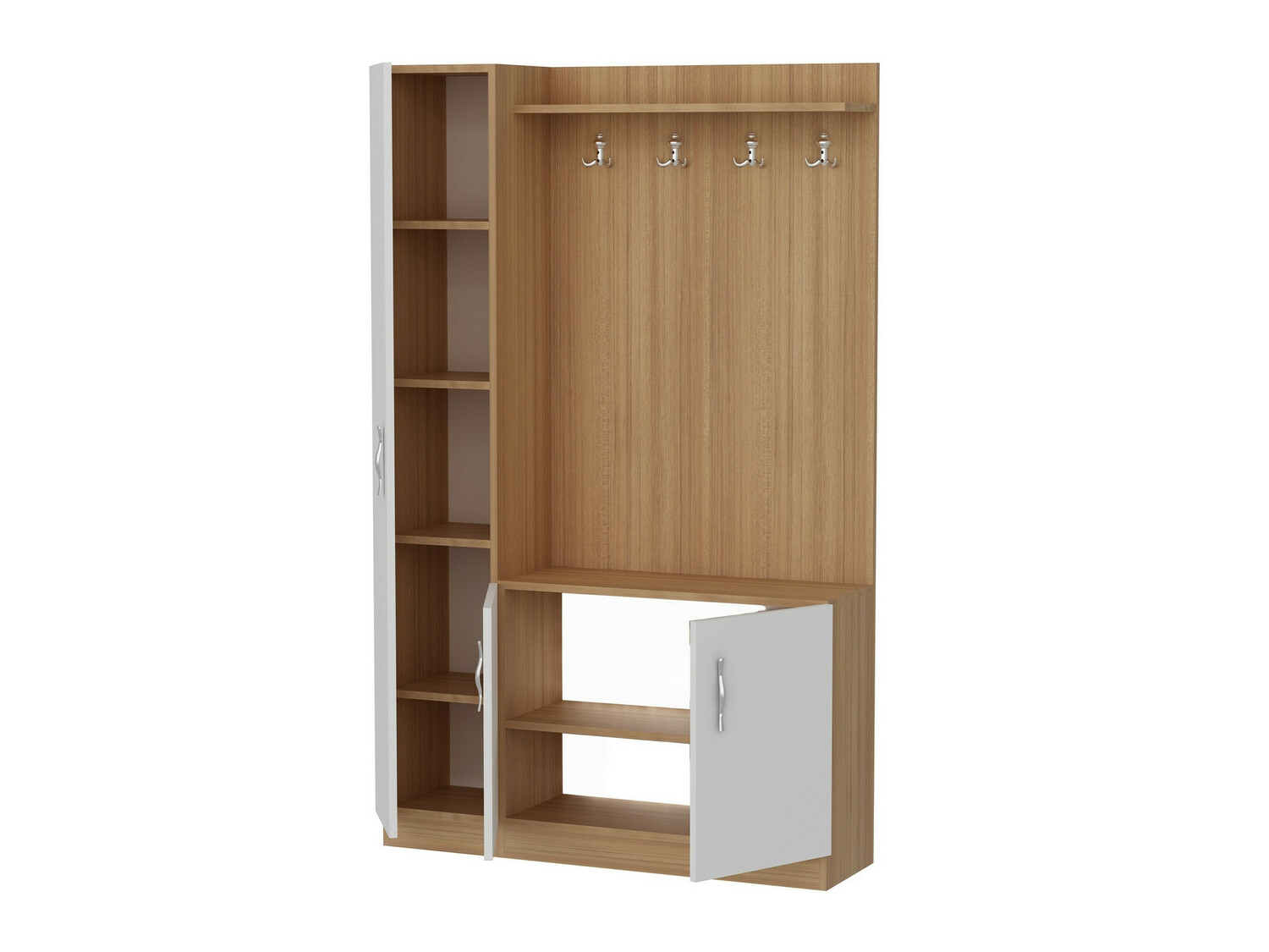 Előszoba garnitúra Kailua 595 (Fehér + Tikfa)