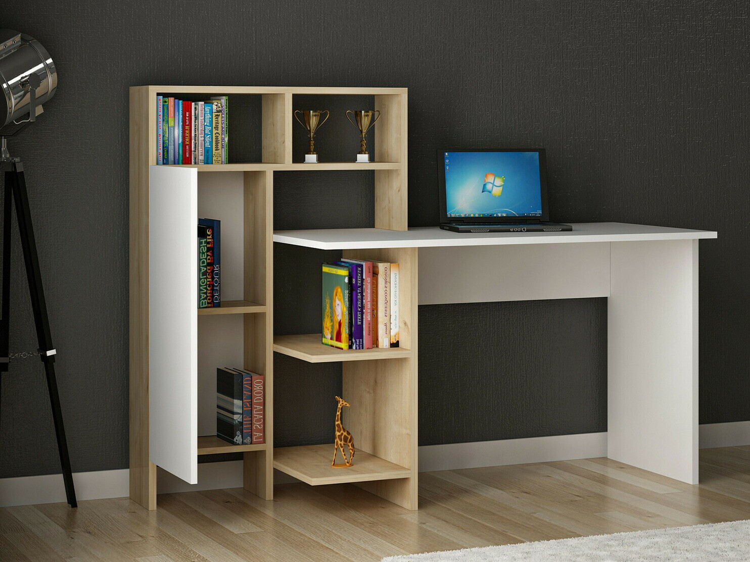 Íróasztal Kailua 594 (Fehér + Tölgy)