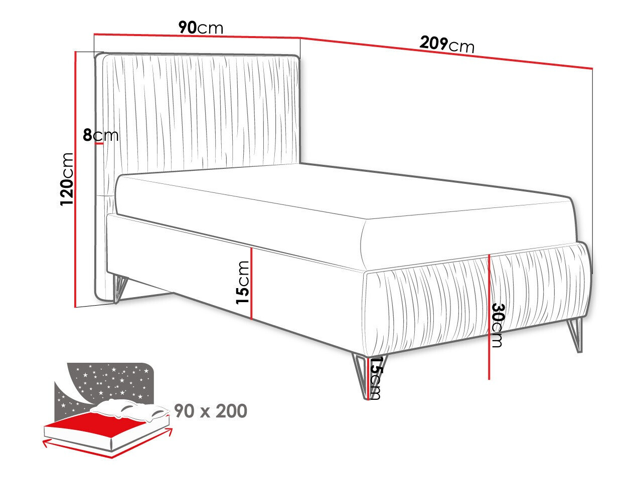 Ágy Logan 112 (Amor Velvet 4305)