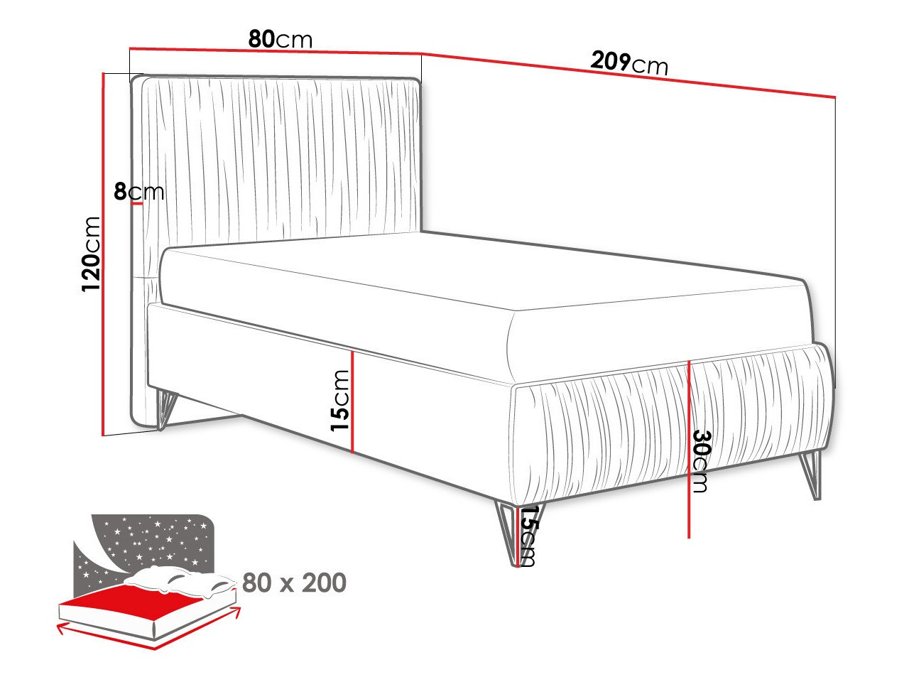 Ágy Logan 112 (Amor Velvet 4314)