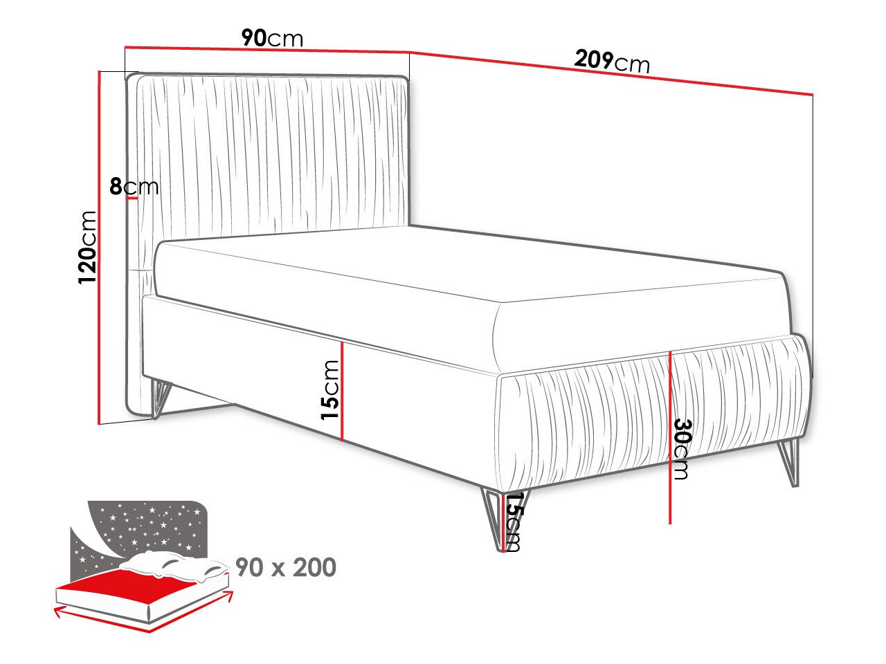 Ágy Logan 112 (Amor Velvet 4314)