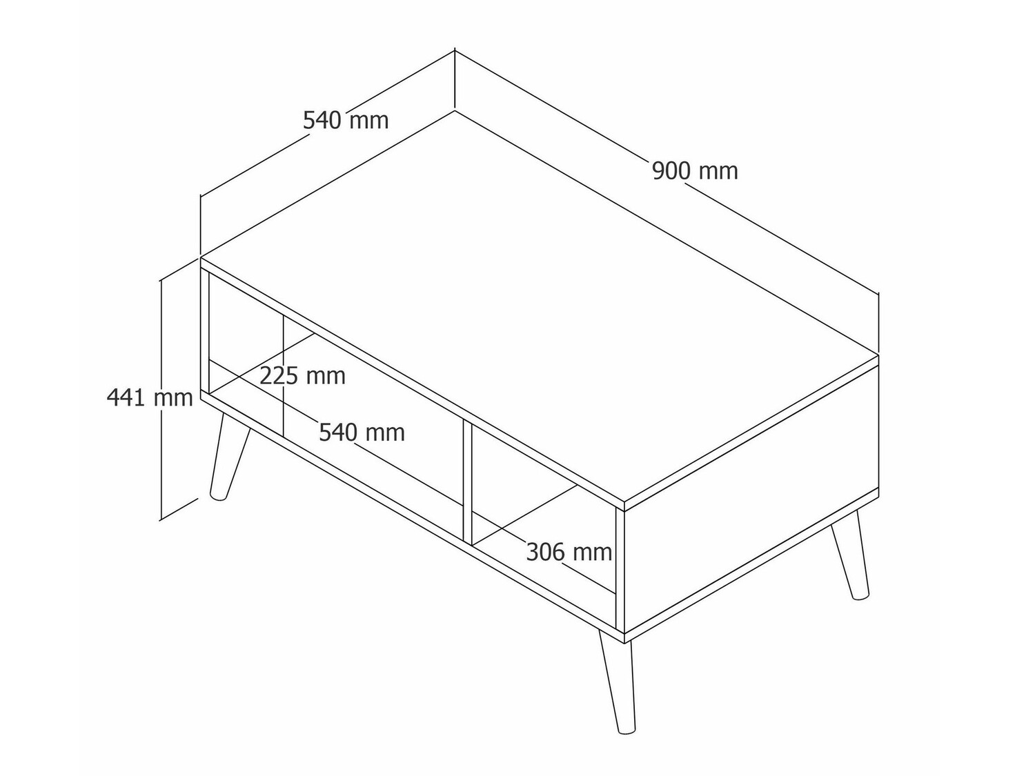 Dohányzóasztal Nolcava 104 (Fehér + Tölgy)
