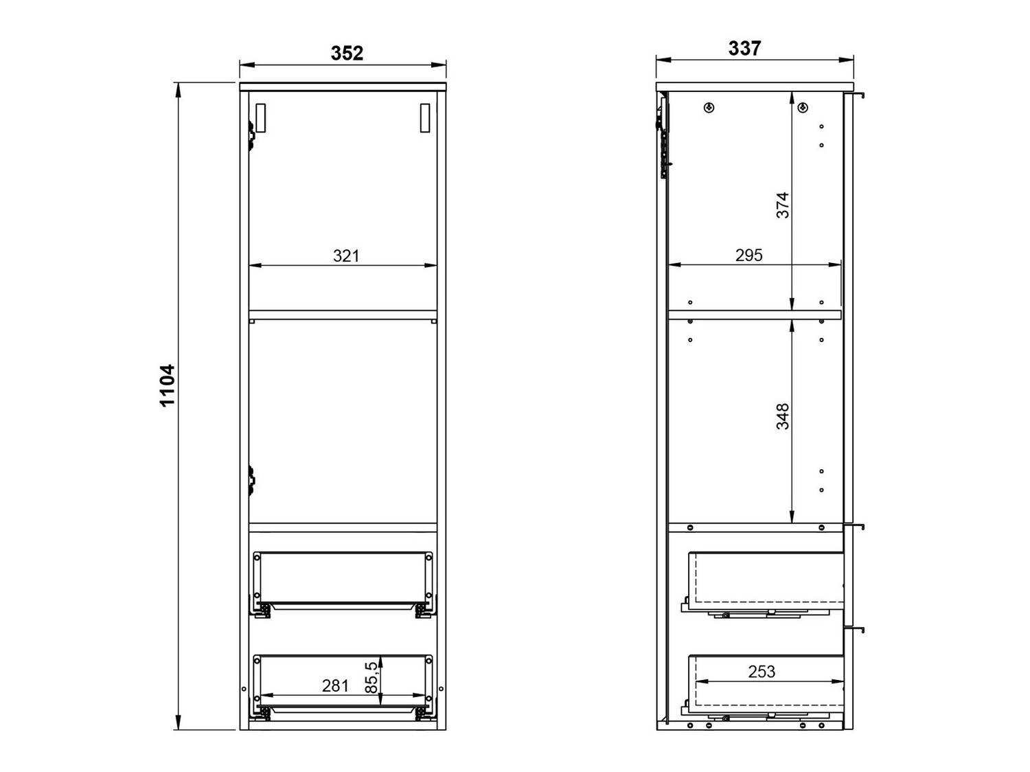 Fali fürdőszoba szekrény Temeli 102