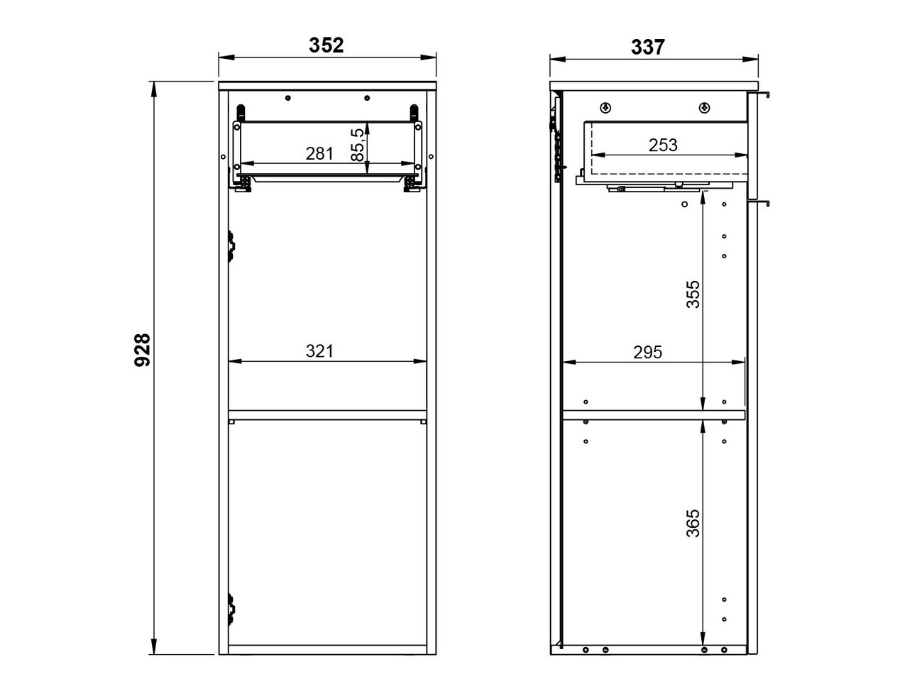 Fali fürdőszoba szekrény Temeli 103