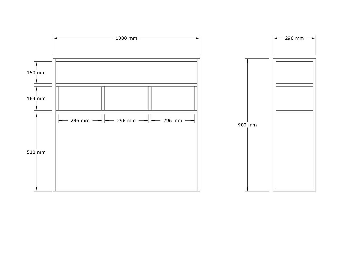 Konzolasztal Kailua 636 (Világosbarna + Fekete)