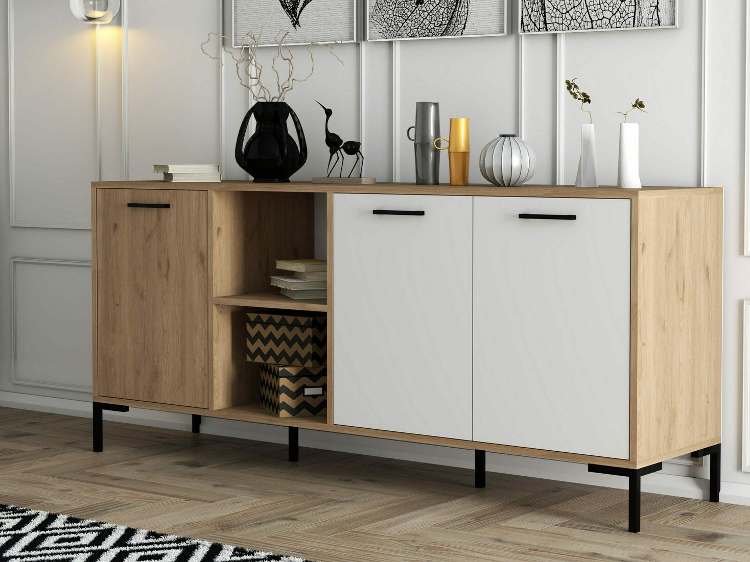 Szekrény Nolcava 101 (Fehér + Tölgy)