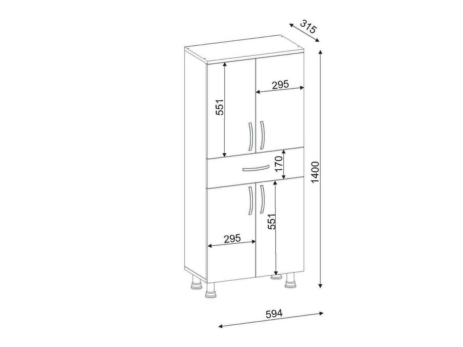 Álló fürdőszoba szekrény Kailua 2076