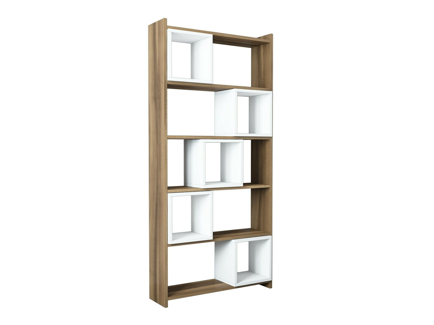 Könyvespolc Kailua 666 (Fehér + Dió)