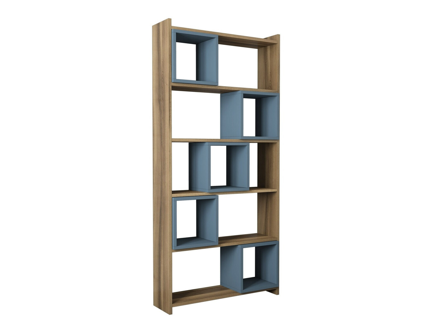 Könyvespolc Kailua 666 (Kék + Dió)