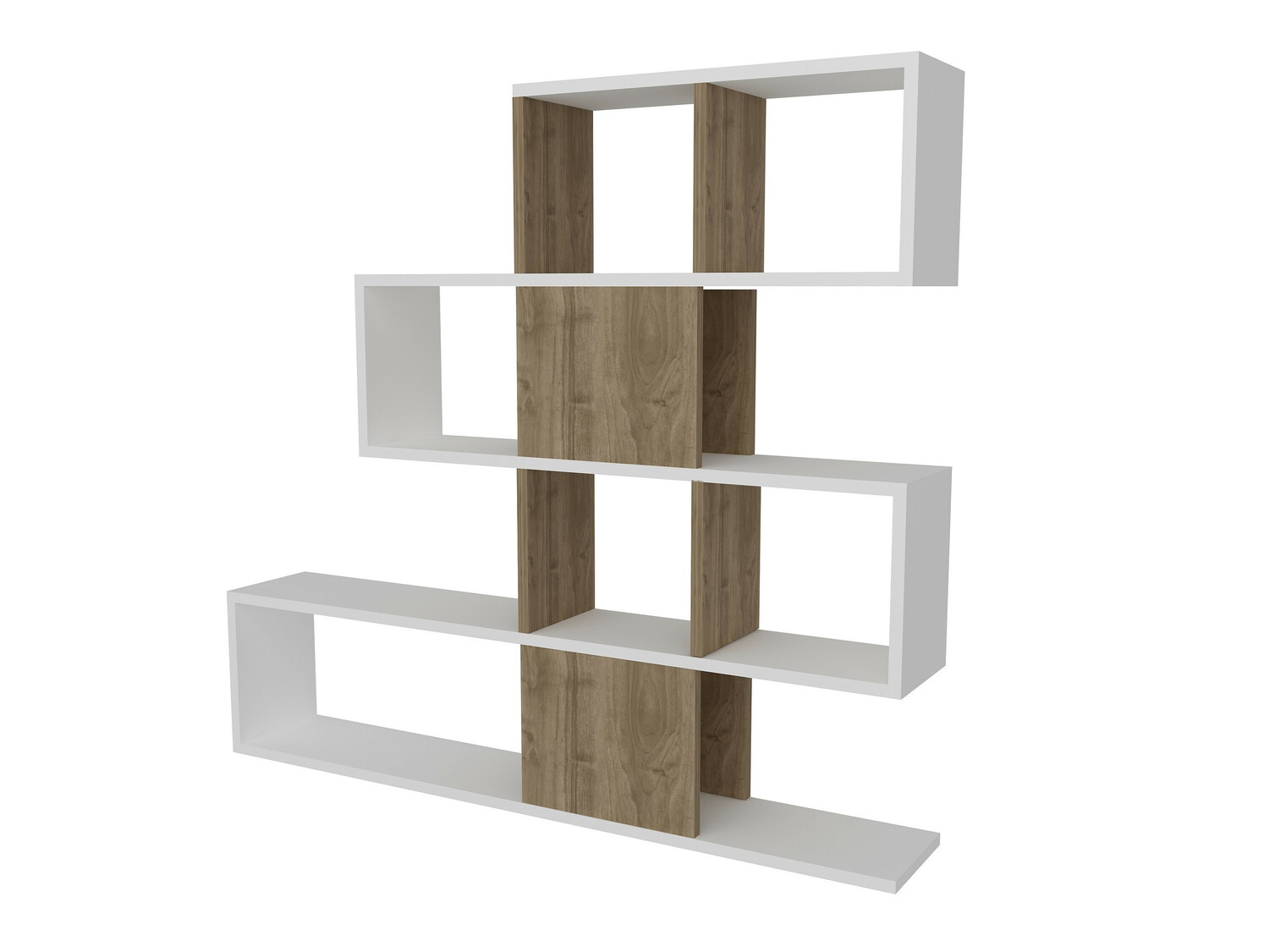 Könyvespolc Kailua 677 (Fehér + Dió)