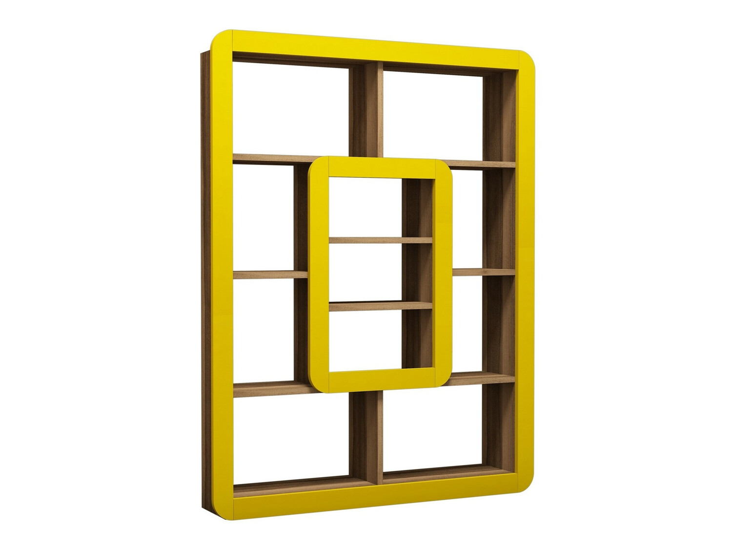 Könyvespolc Kailua 678 (Sárga + Dió)