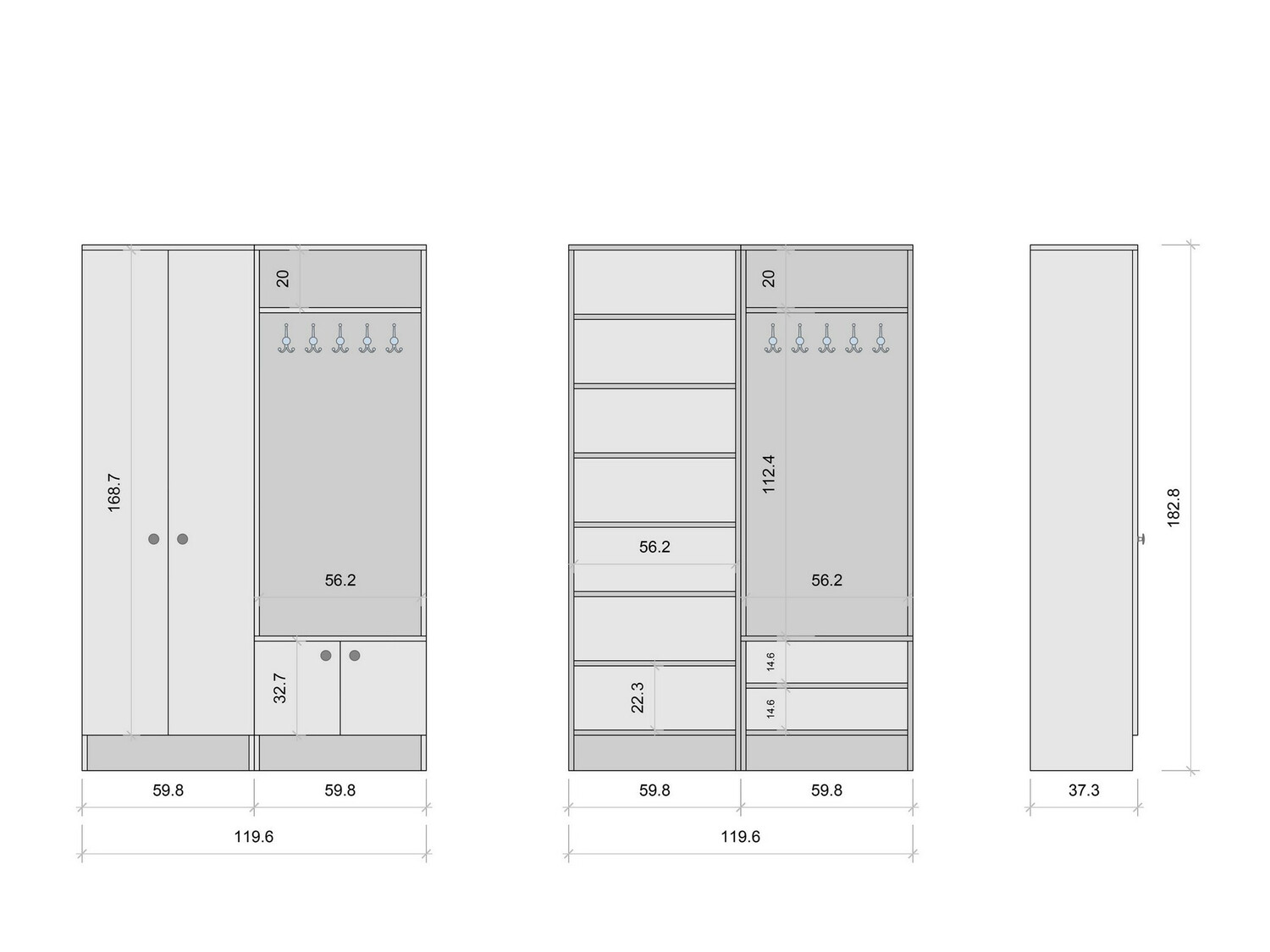 Előszoba garnitúra Kailua 708