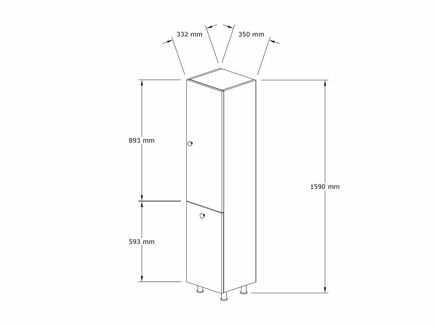 Beépített fürdőszoba szekrény Kailua 2079