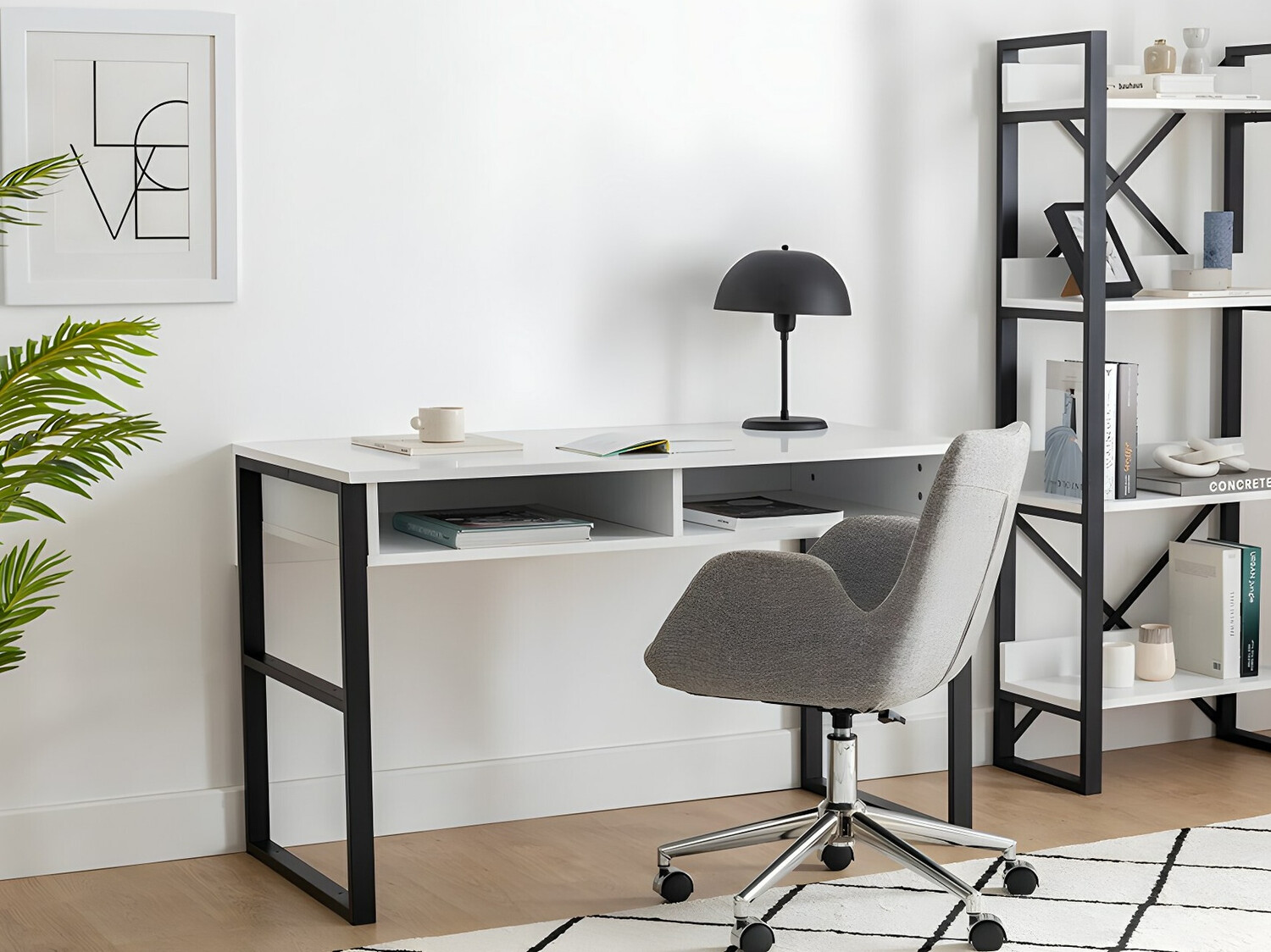 Íróasztal Kailua 737 (Fehér + Fekete)