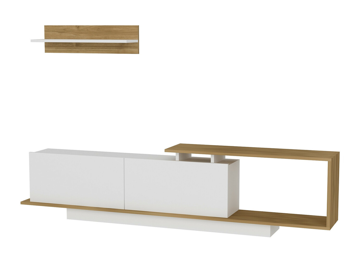 TV-állvány Kailua 849 (Fehér + Dió)