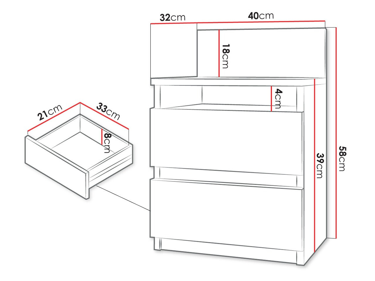 Éjjeliszekrény Comfivo Structor (Fehér)