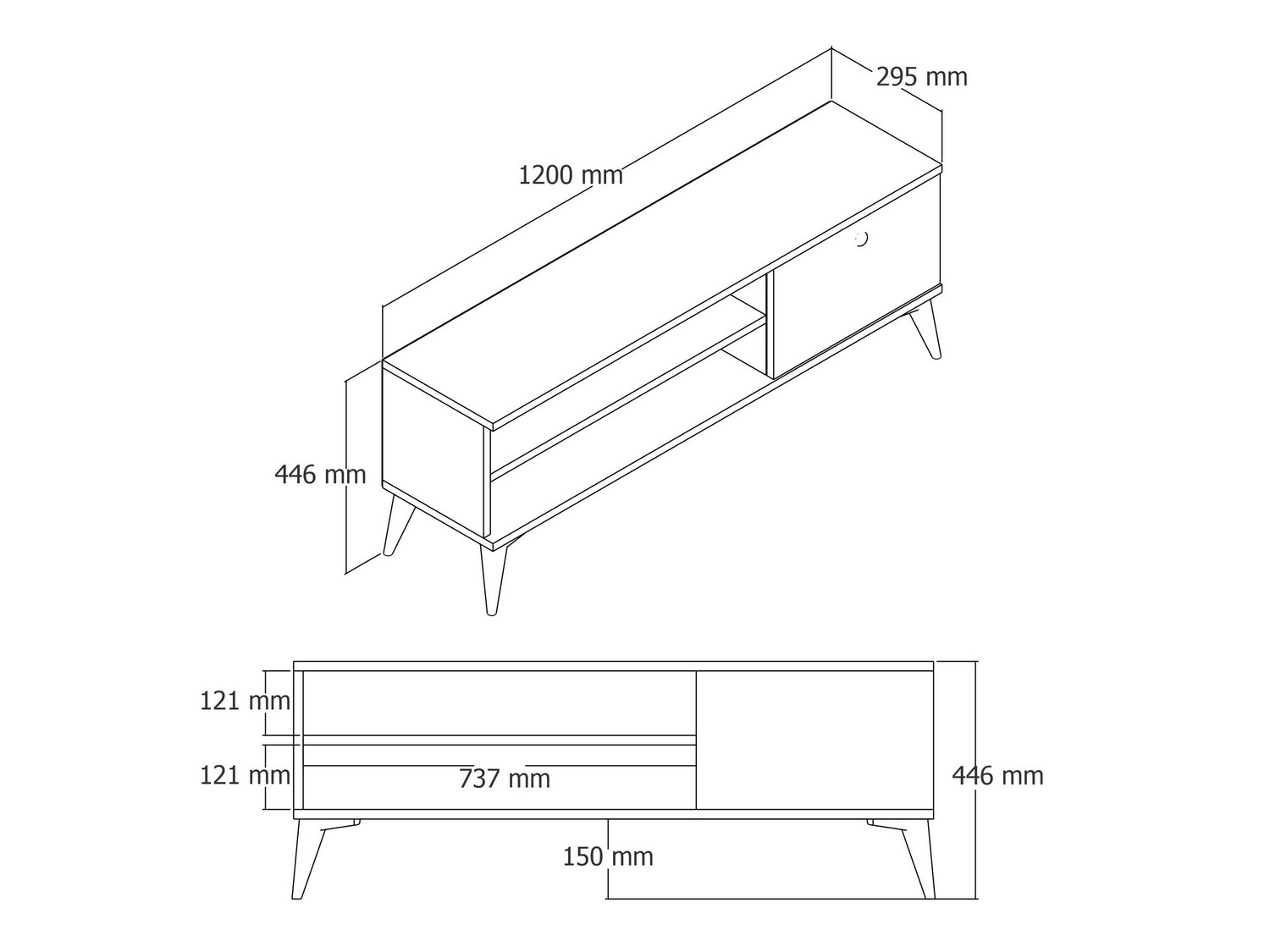 TV-állvány Kailua 968 (Tölgy)