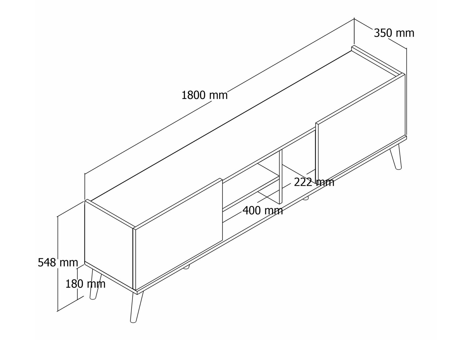 TV-állvány Kailua 972 (Dió)
