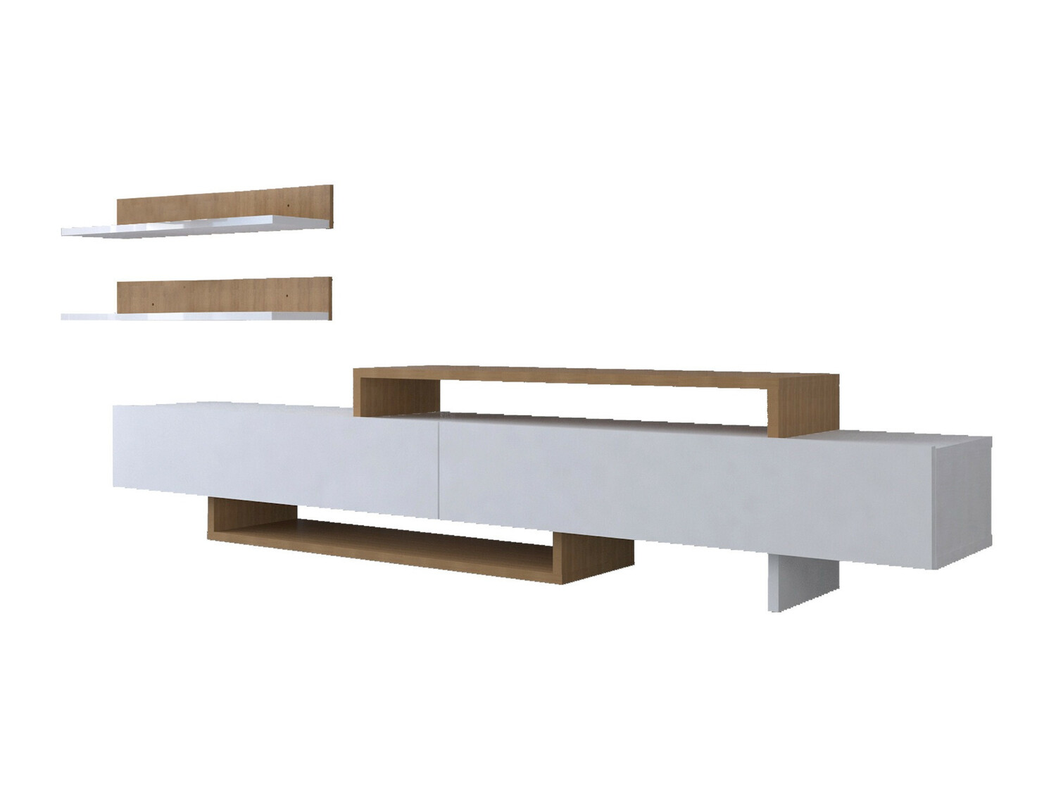 TV-állvány Kailua 998 (Fehér + Tikfa)