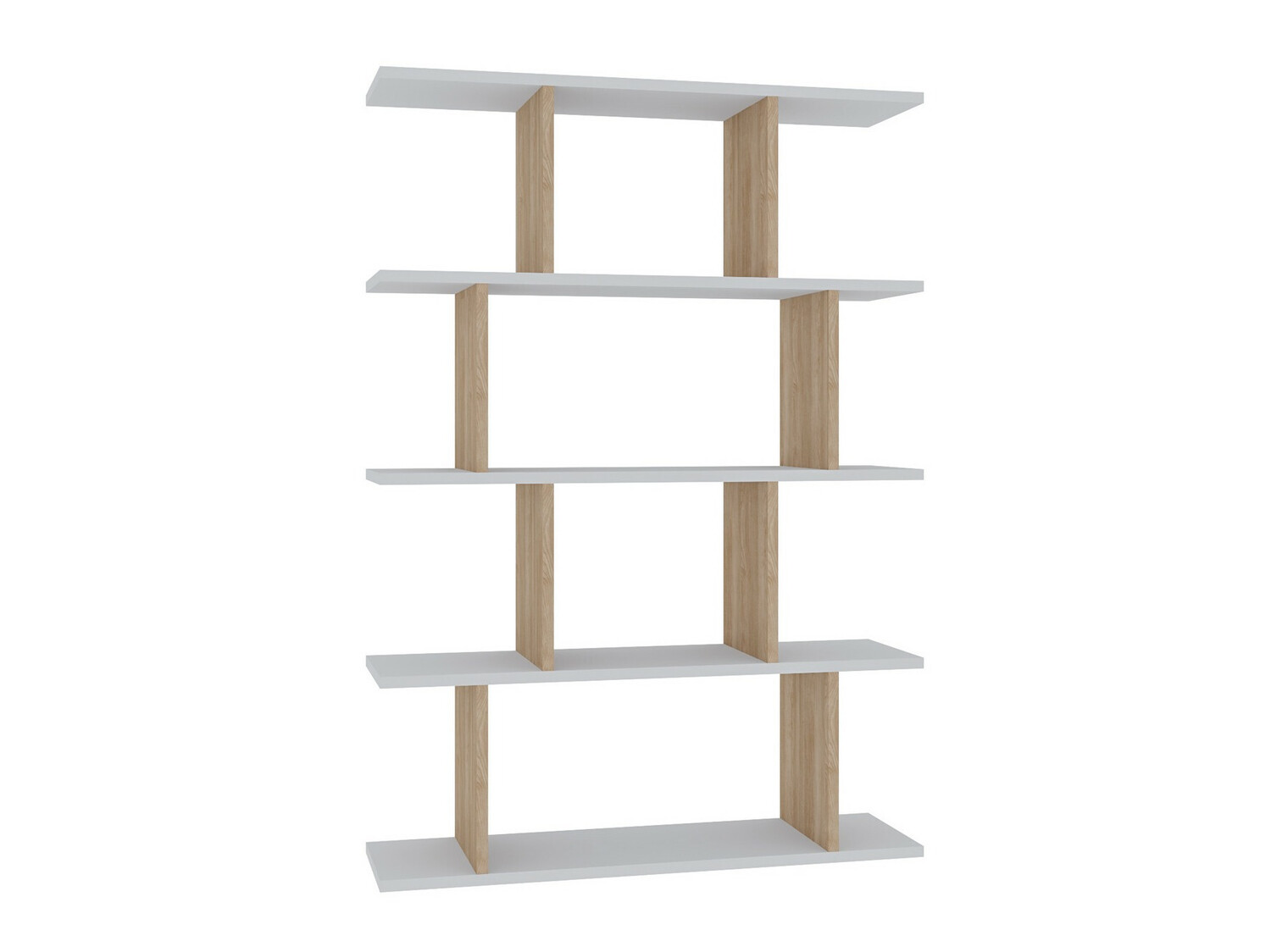 Könyvespolc Kailua 1048 (Fehér + Tölgy)