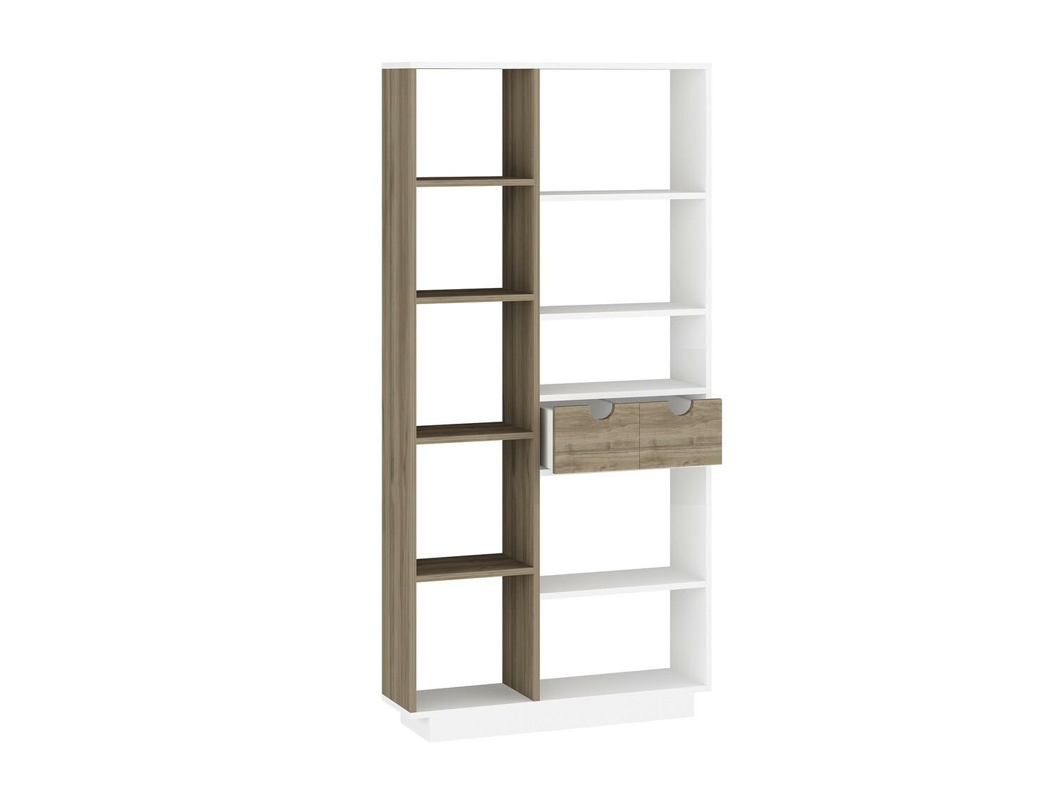 Könyvespolc Kailua 1096 (Fehér + Dió)